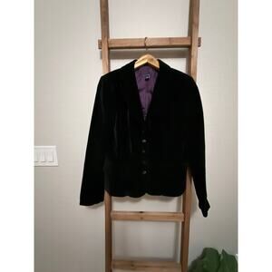 Tommy Hilfiger-Women’s Black Velvet Blazer Jacket size Medium